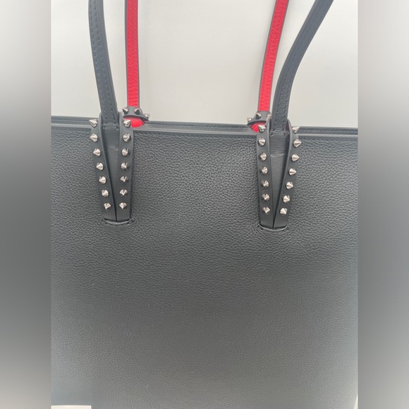 NEW CHRISTIAN LOUBOUTIN CABATA BLACK LEATHER ZIP TOTE SHOULDER BAG NWT AUTHENTIC - Picture 5 of 14